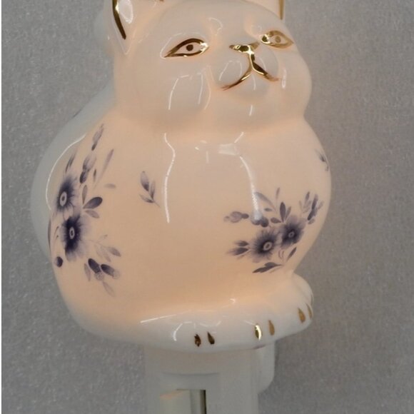 Porcelain 24k cat night light - Picture 3 of 6